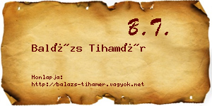 Balázs Tihamér névjegykártya