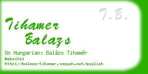 tihamer balazs business card